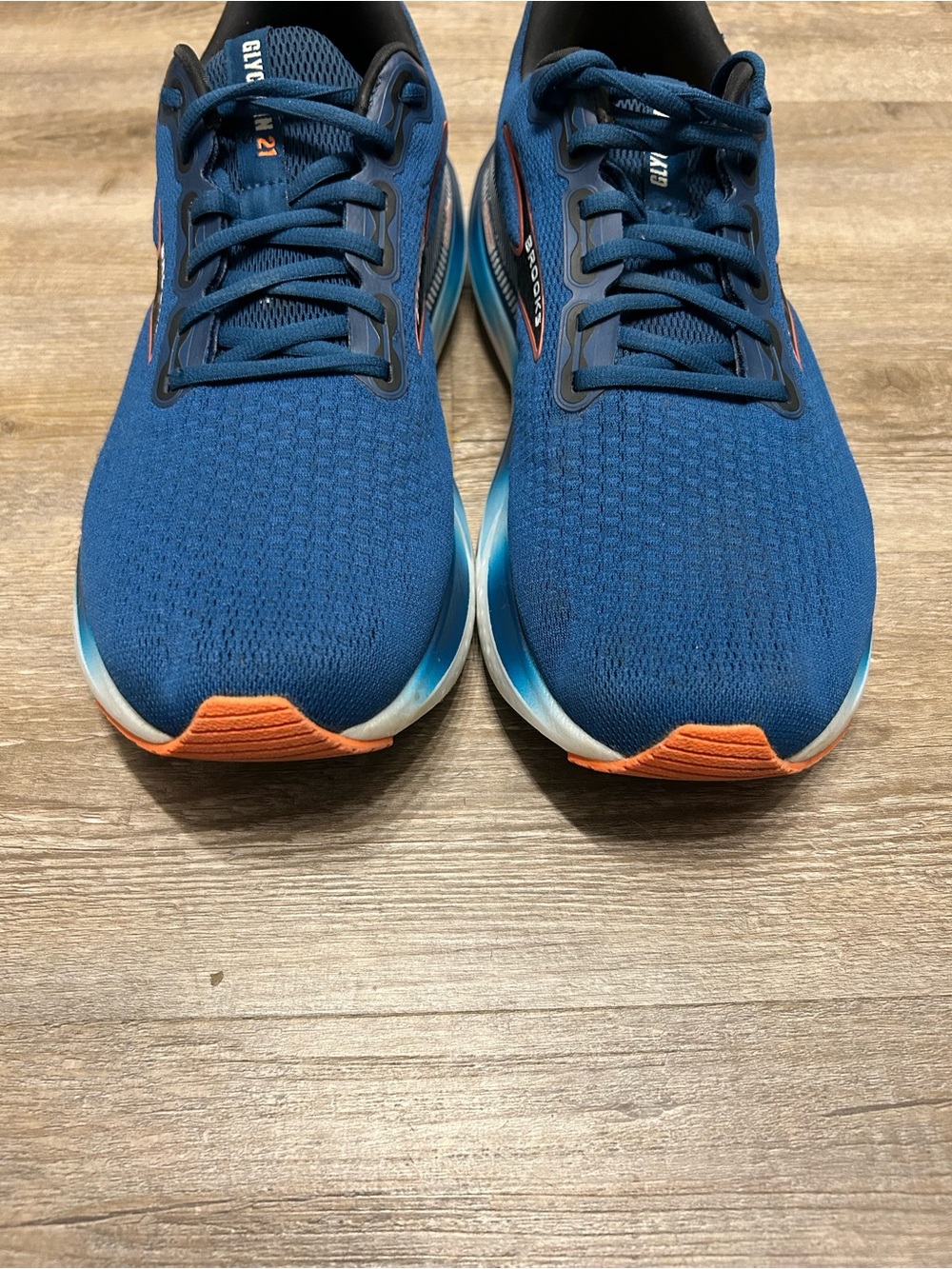 Brooks Glycerin 21 Men’s Size 12.5 Running Athletic Shoes Blue Orange Accents - Picture 2 of 11